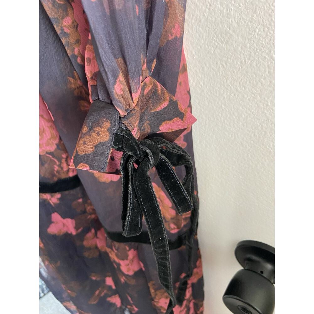 ASOS Reclaimed Vintage Sheer Maxi Dress Dark Floral Size 8 NWT - Picture 7 of 9